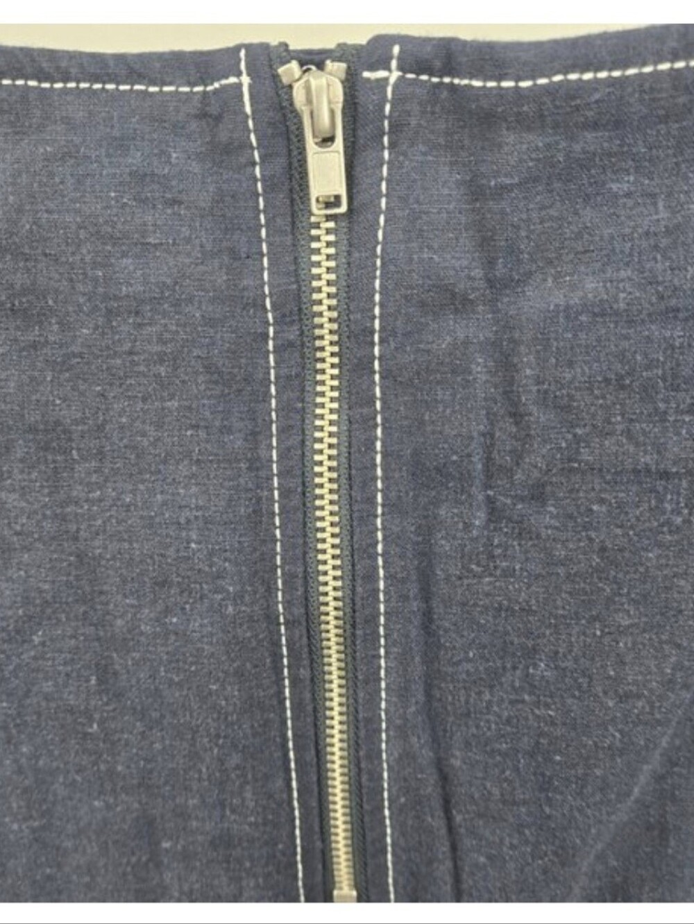 Anthropologie Navy Wide-Leg Cropped Pants with Contrast Stitching - Picture 6 of 10
